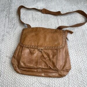 The‎ Sak Genuine Leather Crossbody Bag Tan Embossed Front Panel Backpack